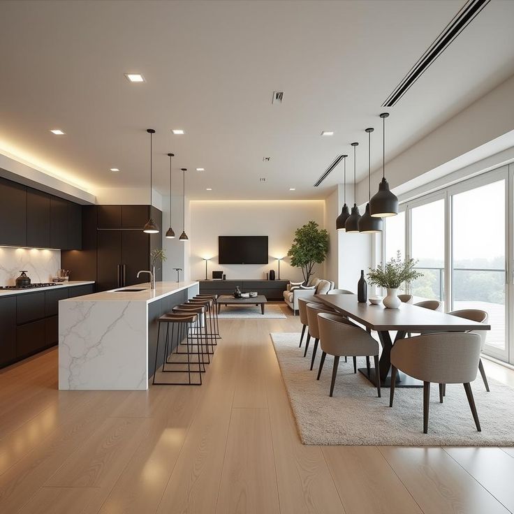 Smart design meets functionality. We make every inch of your space efficient — open kitchens, hidden storage, and flexible furniture arrangements.